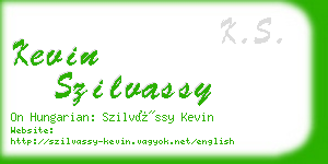 kevin szilvassy business card